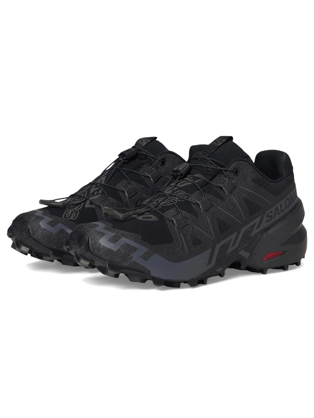 Salomon Speedcross 6 Trail Shoes - Black with Gray Accents men’s size 10.5